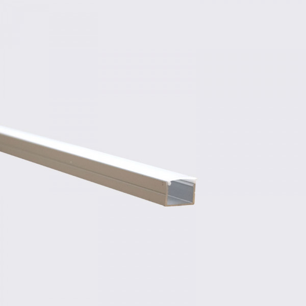 ALCOR –Perfil de Aluminio Superficie Anch.19 x Alt.14.7 mm para Tira LED, Difusor PC, 2 metros con Soporte de Montaje