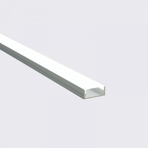 ATIK –Perfil de Aluminio Superficie Anch.23.5 x Alt.9.8 mm para Tira LED, Difusor PC, 2 metros con Soporte de Montaje