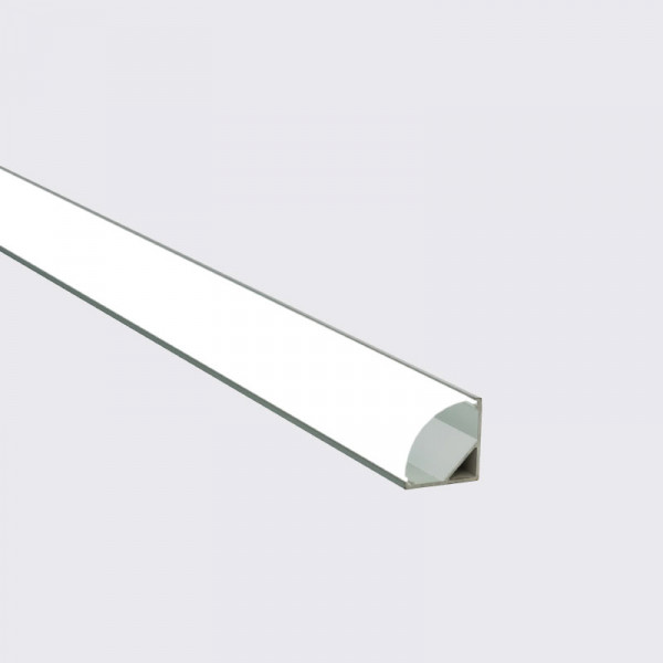 CITALA –Perfil de Aluminio Ángulo Anch.16.2 x Alt.16.2 mm para Tira LED, Difusor PC, 2 metros con Soporte de Montaje