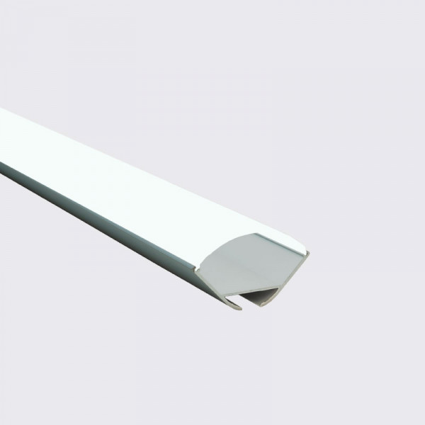 CHARA –Perfil de Aluminio Ángulo Anch.41.2 x Alt.23.3 mm para Tira LED, Difusor PC, 2 metros con Soporte de Montaje