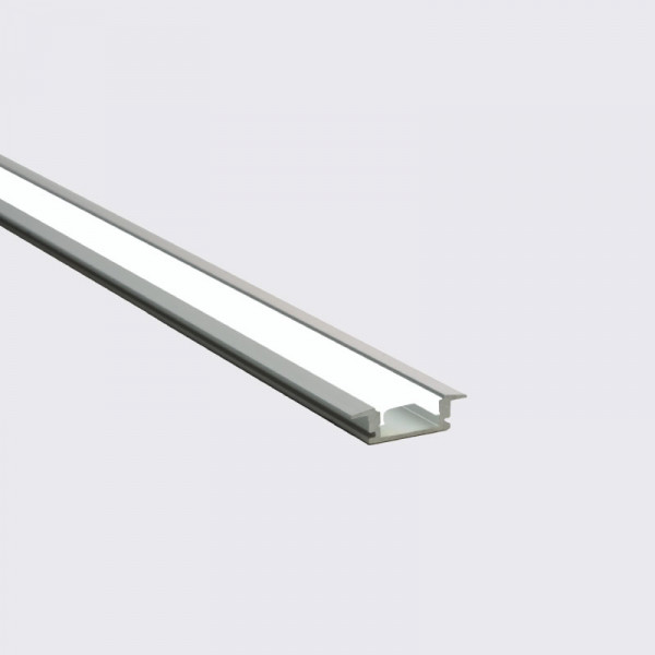 MARSIC –Perfil de Aluminio Empotrable Anch.24.2 x Alt.6.8 mm para Tira LED, Difusor PC, 2 metros