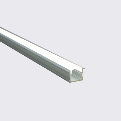 MENKAR –Perfil de Aluminio Empotrable Anch.23.4 x Alt.14.5 mm para Tira LED, Difusor PC, 2 metros