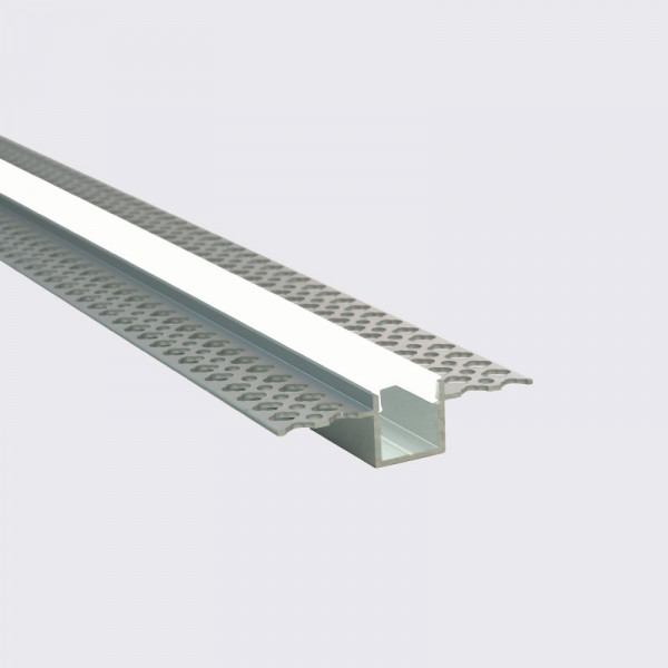 SUBRA –Perfil de Aluminio Arquitectónico Anch.56 x Alt.15 mm para Tira LED, Difusor PC, 2 metros