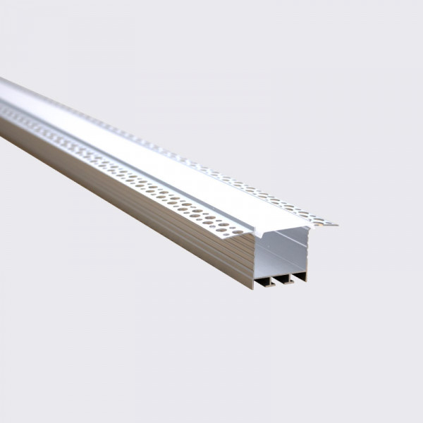 SIKA –Perfil de Aluminio Arquitectónico Anch.72.1 x Alt.34.8 mm para Tira LED, Difusor PC, 2 metros