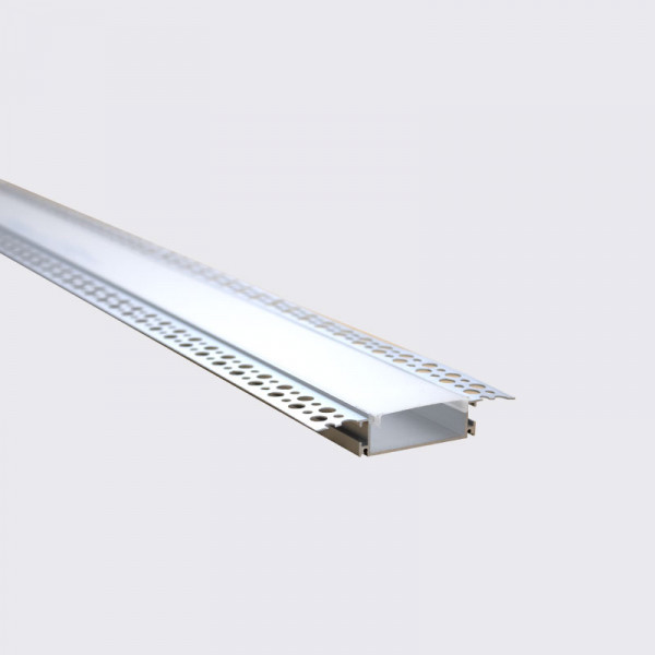 SPIKA –Perfil de Aluminio Arquitectónico Anch.97 x Alt.18 mm para Tira LED, Difusor PC 2 metros