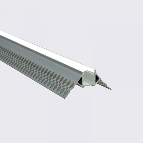 TEVEL –Perfil de Aluminio Arquitectónico Anch.54 x Alt.23.5 mm para Tira LED, Difusor PC, 2 metros