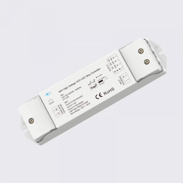 CONTROLADOR -  Monocolor y RGB RF + WiFi para Tiras LED 100-240V