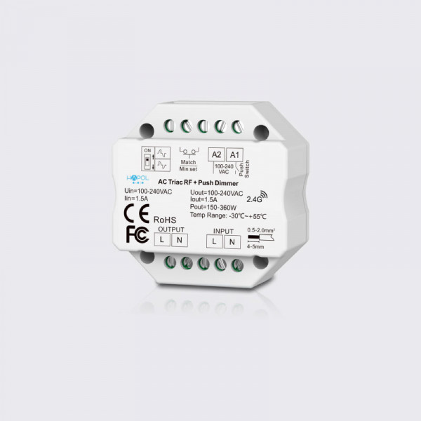 CONTROLADOR -  Dimmer Triac RF para Tiras LED 100-240V
