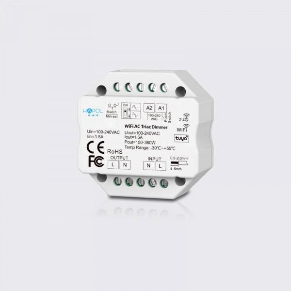 CONTROLADOR -  Dimmer Triac RF + WiFi para Tiras LED 100-240V